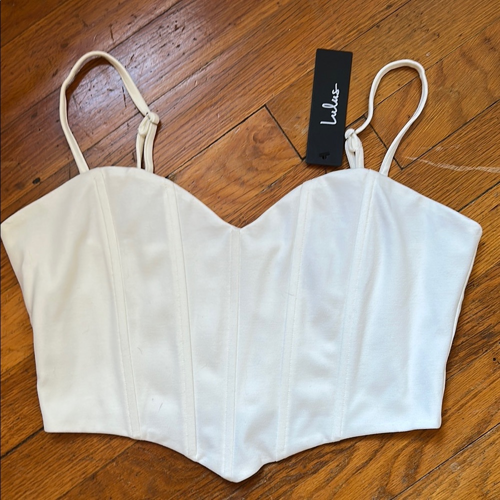 NWT Lulu's ivory Bustier top